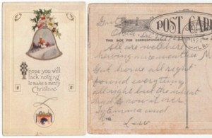 1922 Vintage Christmas Postcard