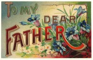 Large Letter Father Postcard